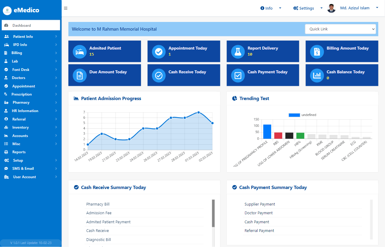 Hospital/Diagnostic/Clinic Software